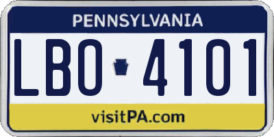 PA license plate LBO4101