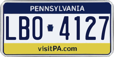 PA license plate LBO4127
