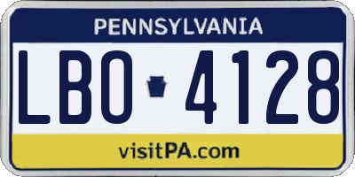 PA license plate LBO4128