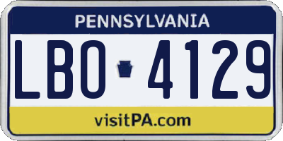 PA license plate LBO4129