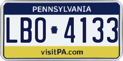 PA license plate LBO4133