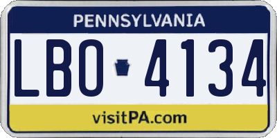 PA license plate LBO4134