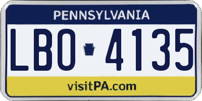 PA license plate LBO4135