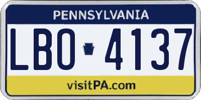 PA license plate LBO4137