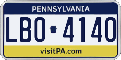 PA license plate LBO4140