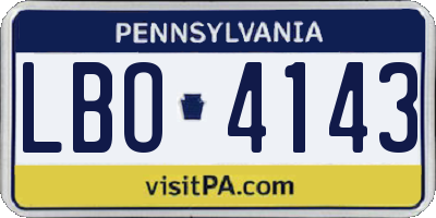 PA license plate LBO4143