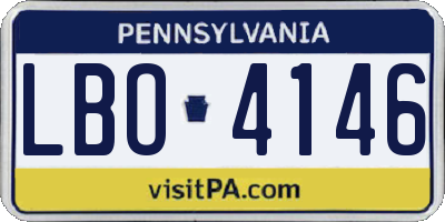 PA license plate LBO4146