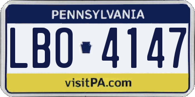 PA license plate LBO4147