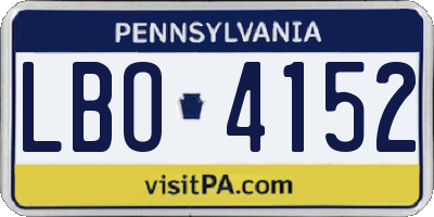 PA license plate LBO4152