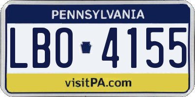 PA license plate LBO4155