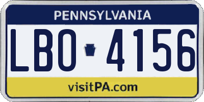 PA license plate LBO4156