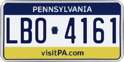 PA license plate LBO4161