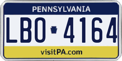 PA license plate LBO4164