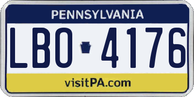 PA license plate LBO4176