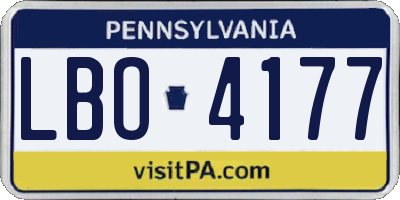 PA license plate LBO4177
