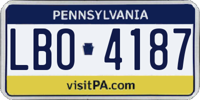 PA license plate LBO4187