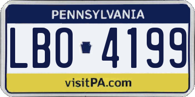 PA license plate LBO4199