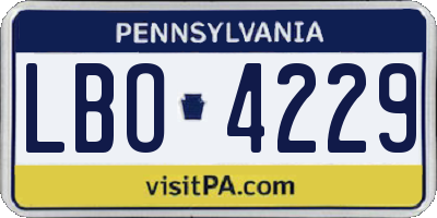 PA license plate LBO4229
