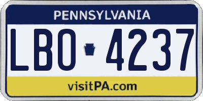 PA license plate LBO4237