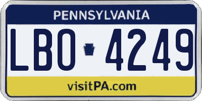 PA license plate LBO4249