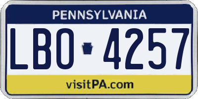 PA license plate LBO4257