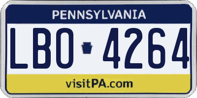 PA license plate LBO4264