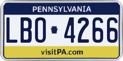 PA license plate LBO4266