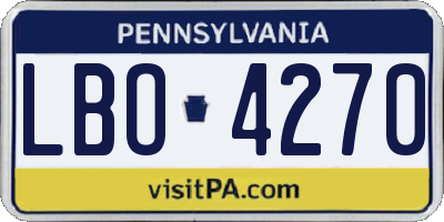 PA license plate LBO4270