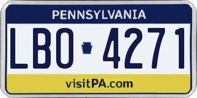 PA license plate LBO4271