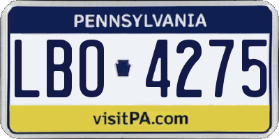 PA license plate LBO4275