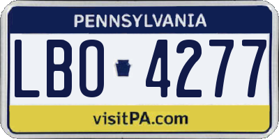 PA license plate LBO4277