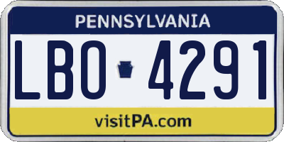 PA license plate LBO4291