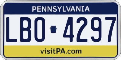 PA license plate LBO4297