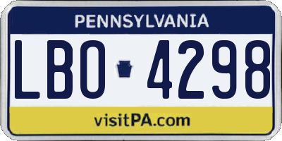 PA license plate LBO4298