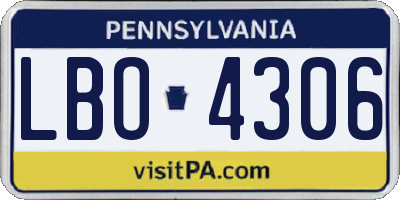 PA license plate LBO4306