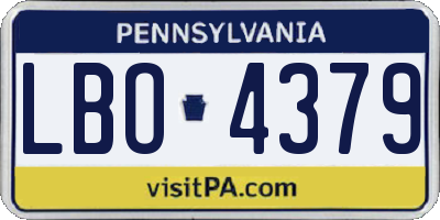 PA license plate LBO4379