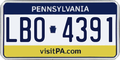 PA license plate LBO4391