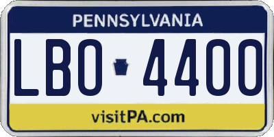PA license plate LBO4400