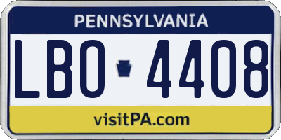 PA license plate LBO4408