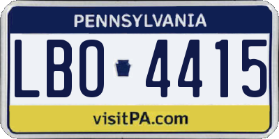 PA license plate LBO4415