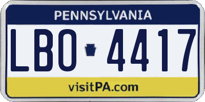 PA license plate LBO4417