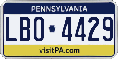 PA license plate LBO4429