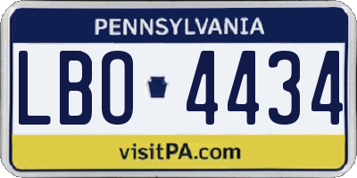 PA license plate LBO4434