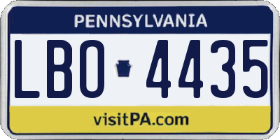 PA license plate LBO4435