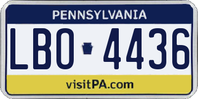 PA license plate LBO4436