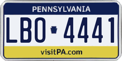 PA license plate LBO4441