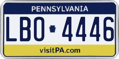 PA license plate LBO4446