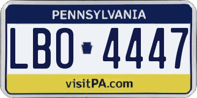 PA license plate LBO4447