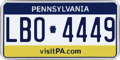 PA license plate LBO4449