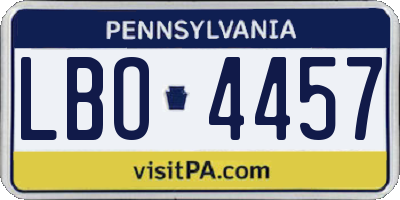 PA license plate LBO4457
